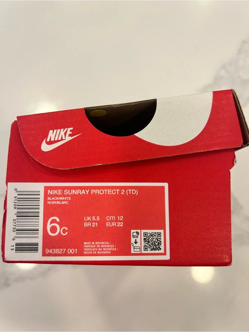 Nike Sunray Protect 2 Toddler Sandals - Black & White